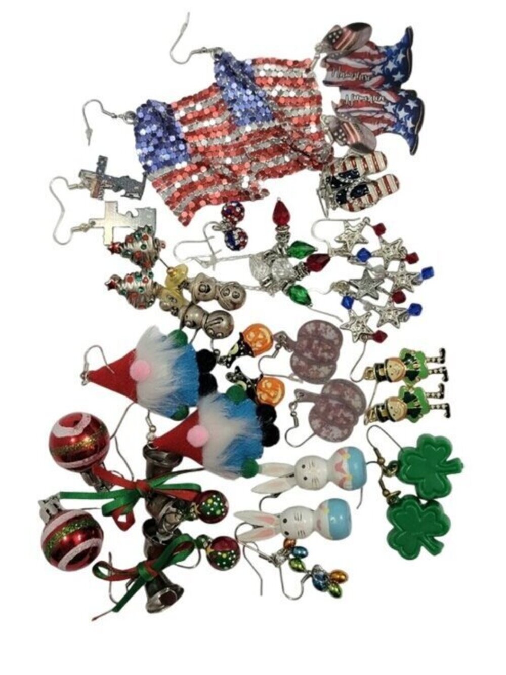 Earring Bundle Lot Holiday Halloween July 4th Christmas Easter